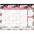 Dominion Blueline Brownline Monthly Floral Desk Pad, Multi, 17", REDC193105