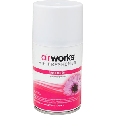 Hospeco AirWorks Metered Aerosol Air Freshener Fresh Garden, White, 12 / Carton, HOS07932