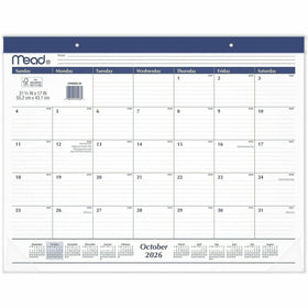 ACCO Cambridge Basic 2025-2026 Monthly Desk Pad Calendar, Standard, 21 3/4" x 17", White, 15", AAGCRM92020