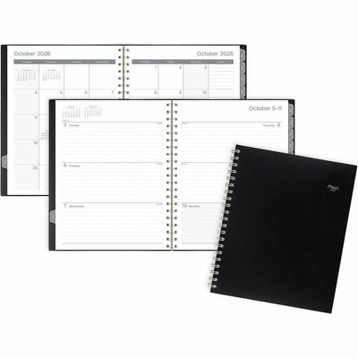 ACCO Mead Basic Weekly Monthly Planner, Black, Large, 8 1/2" x 11", AAGCRW62005