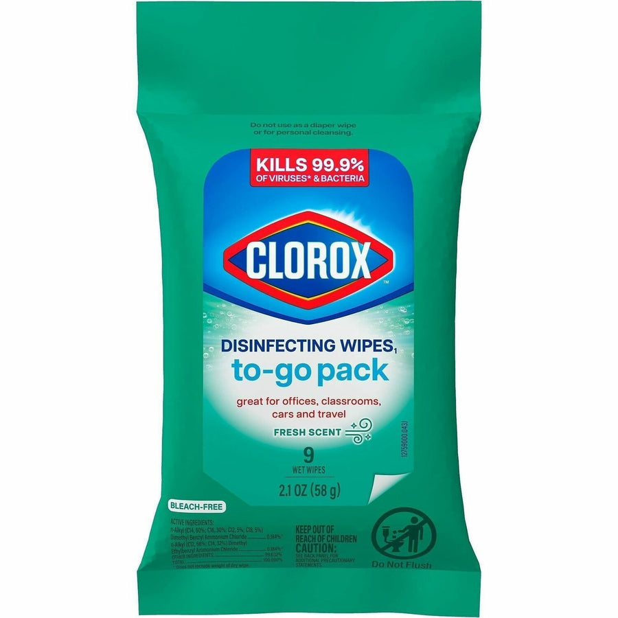 Clorox Bleach-Free Disinfecting WipesTo-Go Pack, White, Disposable, CLO60133