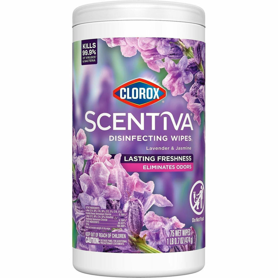 Clorox Scentiva Bleach-Free Cleaning Wipes, White, Odor Neutralizer, CLO60040