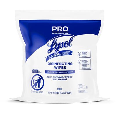 Reckitt Benckiser plc Lysol Professional Disinfecting Wipes Bucket Refill, White, 800 / Each, RAC99857