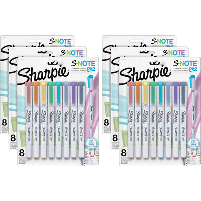 Newell Sharpie S-Note Duo Dual-Tip Markers, 6 / Box, SAN2154173BX