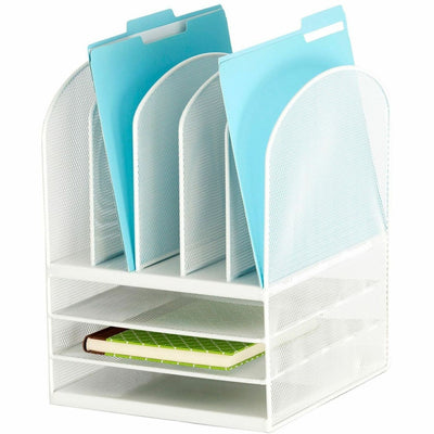 Safco Onyx Mesh Letter Tray Desktop Organizer, White, SAF3266WH
