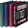 Samsill Durable View Binders, Green, 8 1/2" Width x 11" Length, 4 / Pack, SAMMP46409