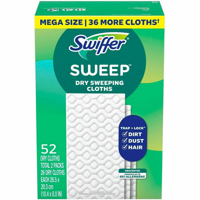 Procter & Gamble Swiffer Sweeper Dust Mop Refill, White, 52 / Box, PGC81216