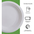 Eco-Products Vanguard 10" Sugarcane Plates, White, 500 / Carton, ECOEPP005NFA