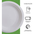 Eco-Products Vanguard 6" Sugarcane Plates, White, 1000 / Carton, ECOEPP016NFA