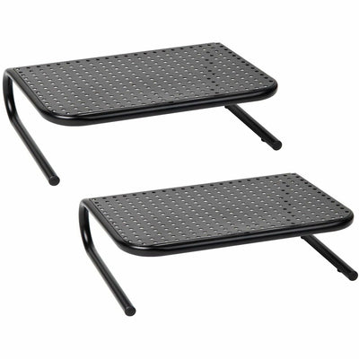 Mind Reader Monitor Stands, Black, 2 / Pack, EMS2METMONSTBLK