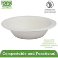 Eco-Products Vanguard 12 oz Sugarcane Bowls, White, 1000 / Carton, ECOEPBL12NFA