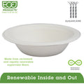 Eco-Products Vanguard 12 oz Sugarcane Bowls, White, 1000 / Carton, ECOEPBL12NFA
