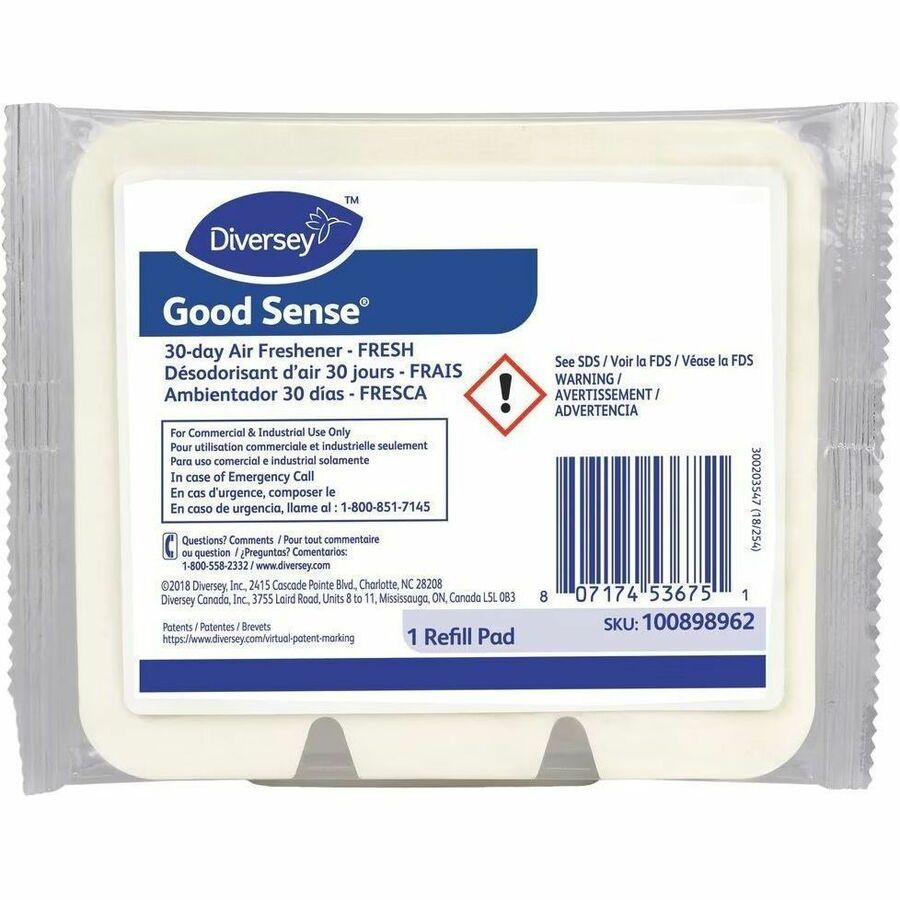 Diversey GoodSense 30Day Air Freshener Refills, Opaque, Odor Neutralizer, 12 / Carton, DVO100898962