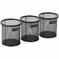 Mind Reader Multi-Purpose Desk Organizer Set, Black, 3 / Pack, EMSCLIPMESH3BLK