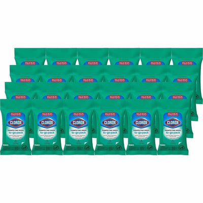 The Clorox Clorox Bleach-Free Disinfecting WipesTo-Go Pack, White, 24 / Carton, CLO60133CT