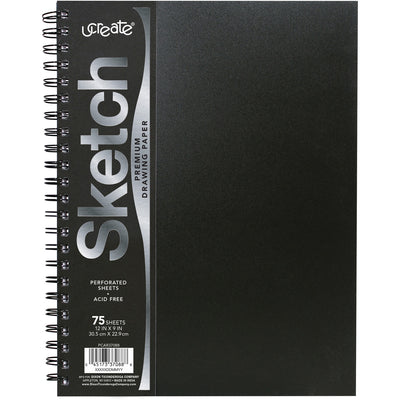 Dixon Ticonderoga UCreate Poly Cover Sketch Book, 12" x 9", PACPCAR37088