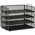 Mind Reader Tiered Stackable Paper Trays, Black, EMSDSTACK4BLK