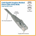 Eaton Tripp Lite series 25-ft. Cat6 Black Gigabit Patch Cord Snagless Molded, TRPN201025BK