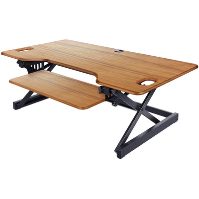 Rocelco DADR-46 46" Adjustable Desk Riser with EVR, Teak, RCLRDADRT46
