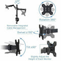 Rocelco RDM2 Desk Mount for LCD Monitor, LED Monitor, Display Stand - Black - Landscape/Portrait, RCLRDM2