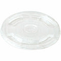 World Centric Lid PLA with Straw Hole - 9Q to 24 oz Cold Cups, Clear - Case of 1000, 1000 / Case, WORCPLCS12