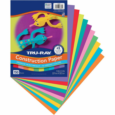 Dixon Ticonderoga Tru-Ray Construction Paper, Assorted, 150 / Pack, PACP6685