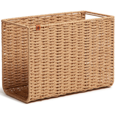 U Woven File Basket, Brown, UBR6084U0001