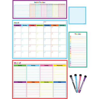 Teacher Created Resources Dry-Erase Task Calendar Set, Assorted, 1 Pack, TCR77405