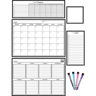 Teacher Created Resources Black & White Dry-Erase Magnetic Calendar Set, 1 Pack, TCR77407