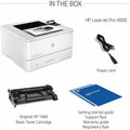 HP LaserJet Pro 4001n Desktop Laser Printer - Monochrome, White, HEW2Z599F