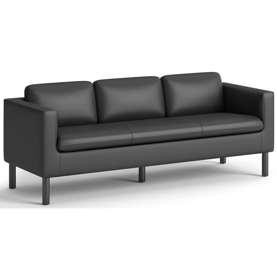 HON Parkwyn Lounge Sofa, Polyurethane, Upholstered, HONVP3LSOFABLK