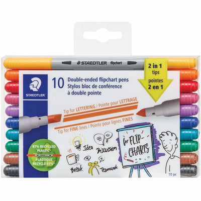 Staedtler Double-ended Dry Erase Pens, 10 / Pack, STD3010TB10A6