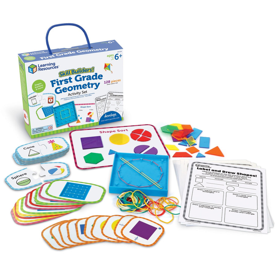 Learning Resources Skill Builders! First Grade Geometry Activity Set, 128, LRNLER1239