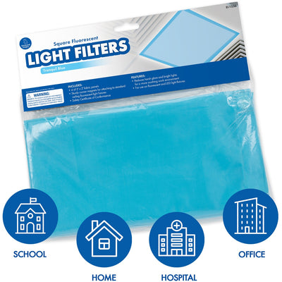 Educational Insights Square Fluorescent Light Filters (Tranquil Blue), 4 / Pack, EII1236