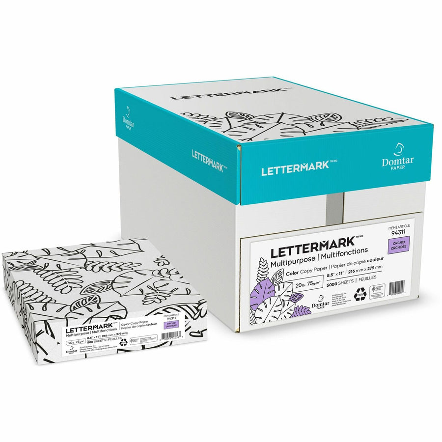Domtar Lettermark Colors Multipurpose Coloured Paper Letter Orchid 500/pkg, 8.5" x 11", 20 lb, Moisture Resistant, 500 / Pack, DMR94311