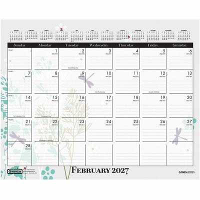 House of Doolittle Recycled Monthly Wall Calendar Wild Flower, Multi, 12", HOD3469