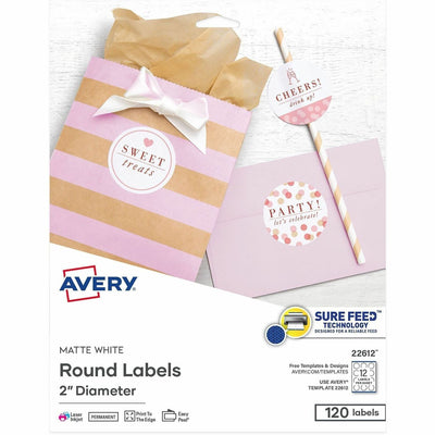 Avery Easy Peel Multipurpose Label, Matte White, 120 / Pack, AVE22612
