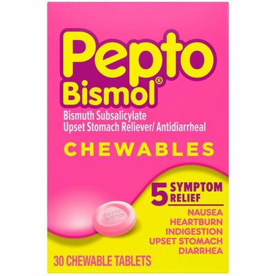 Procter & Gamble Pepto Bismol Chewable Tablets Original, Pink, 30 / Box, PGC03977