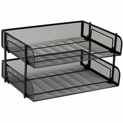 Mind Reader Tiered Stackable Paper Trays, Black, EMSESTACK2BLK
