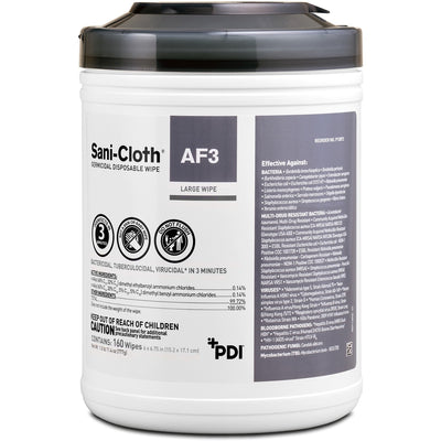 PDI Healthcare Sani-Cloth AF3 Germicidal Wipes, White, 12 / Carton, PDIP13872CT