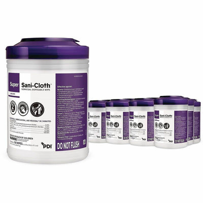 PDI Healthcare Super Sani-Cloth Germicidal Disposable Wipe, 12 / Carton, PDIQ55172CT