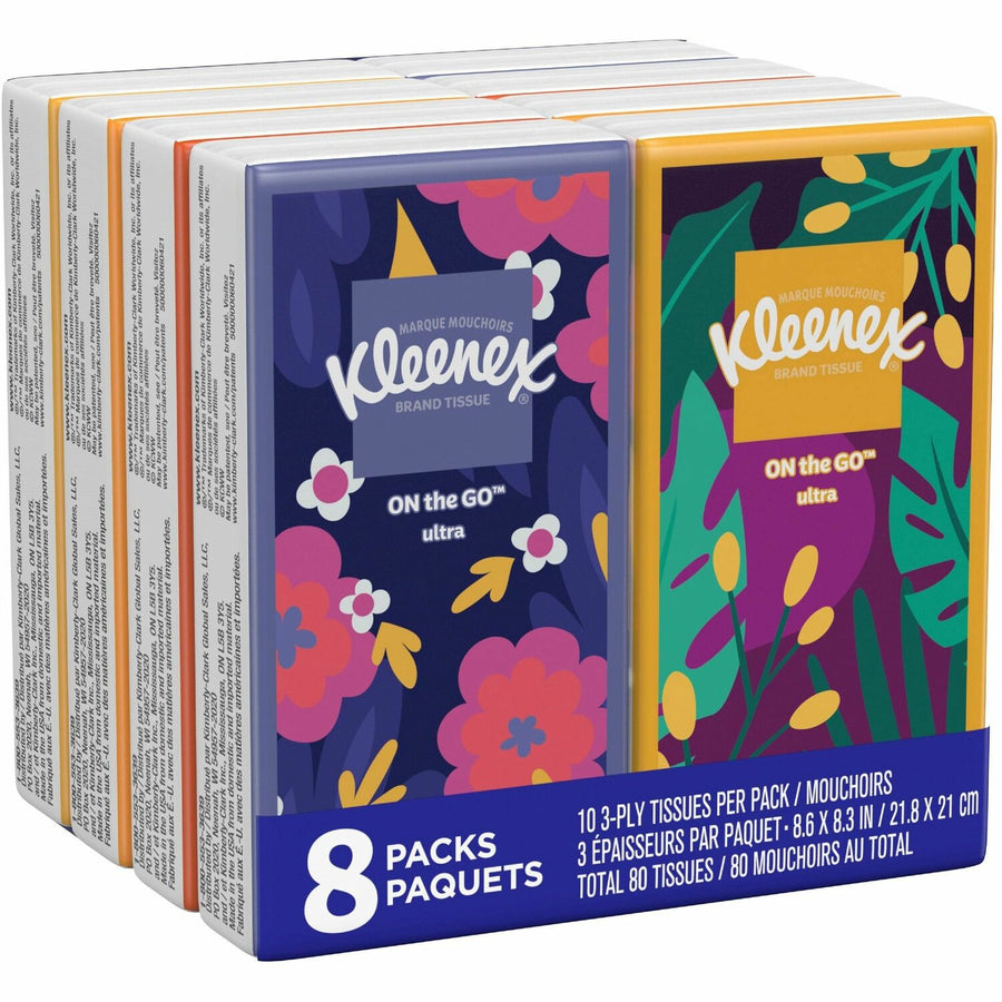 Kleenex Go Packs Facial Tissues, White, Thick, 12 / Carton, KCC46651CT