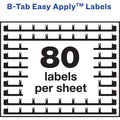 Avery 8 Tab Easy Print & Apply Clear Label Sheet Refills (11226), 30 / Pack, AVE11226