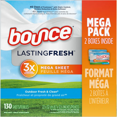Procter & Gamble Bounce Mega Dryer Sheets, White, 2 / Pack, PGC05151