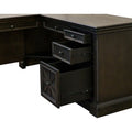 Martin Furniture Kingston Desk with Pedestal Box 1 of 2, Brown, MRTIMKN684R