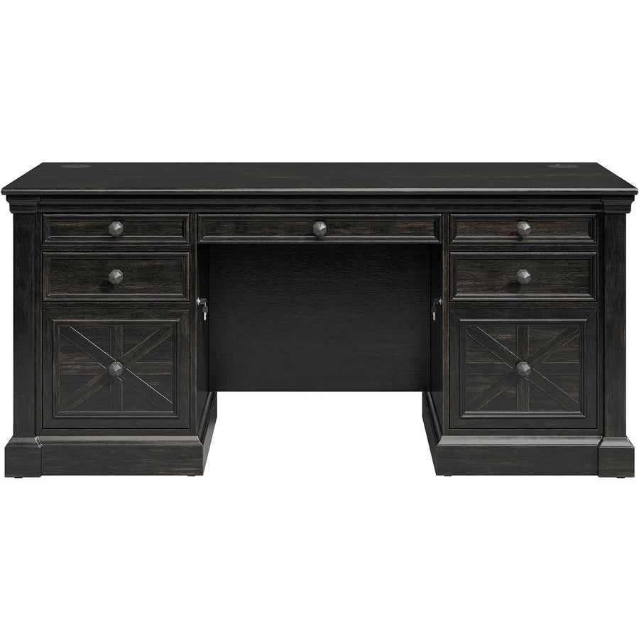 Martin Kingston Office Desking Unit, 30" Height x 66" Width x 30" Depth, Wood, Grommet, MRTIMKN680