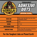 Gorilla Glue Adhesive Dots, Clear, 150 / Pack, GOR104905