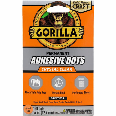 Gorilla Glue Adhesive Dots, Clear, 150 / Pack, GOR104905
