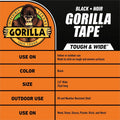 Gorilla Glue Tape, Black, 1 Roll, GOR108084