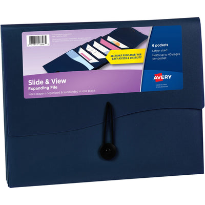 Avery Slide & View Letter Organizer Folder, Navy, 8 1/2" Width x 11" Length, 6EA/BX 4BX/CT — view 1